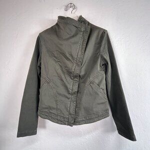 Anthropologie Marrakech Womens Faravel Moto Jacket Small Olive Green Zip Front